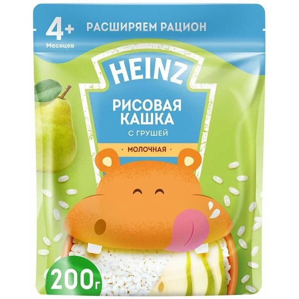 Каша Heinz молочная рисовая с грушей 200 г