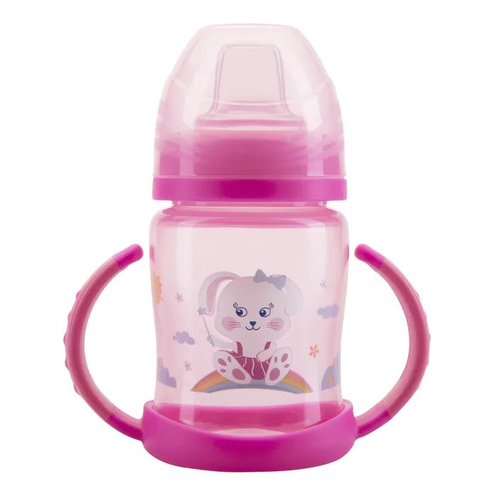 Поильник Курносики с ручками и мягким носиком Зайка 210 мл арт. 17103