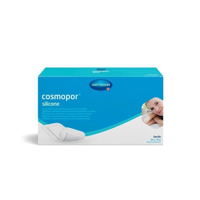Повязка Cosmopor Silicone стерильная пластырная 20 см х 10 см 5 шт.