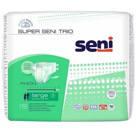 Подгузники Seni Super Trio Large 10 шт.