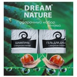 Набор для женщин Dream Nature Муцин улитки: шампунь 250 мл+гель для душа 250 мл