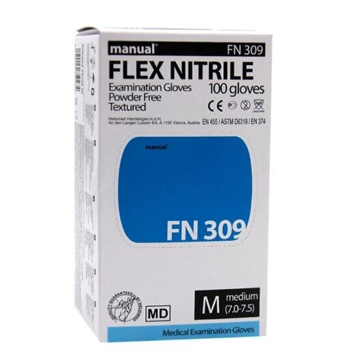 Перчатки Мануал нитриловые нестерильные FN309 М пара 1 шт.