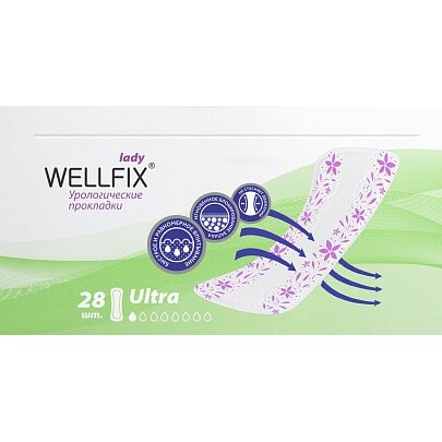 Прокладки урологические Wellfix для женщин ультра 28 шт.