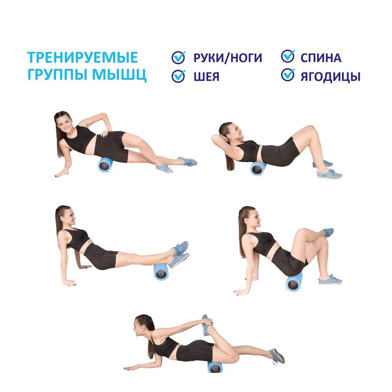 Ролик массажный профилированный, для занятий йогой и фитнесом, 14x33 см