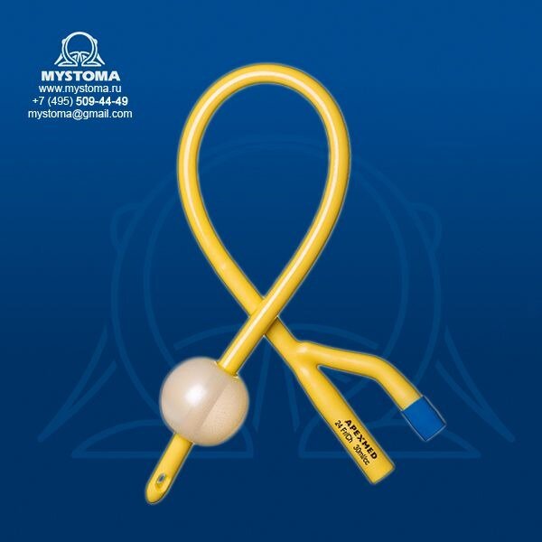 Катетер фолея двухходовой Apexmed CH/FR №12 баллон 30 мл