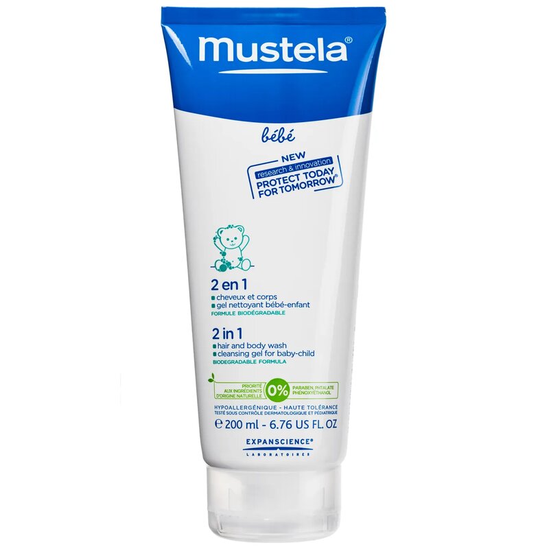 Гель-шампунь для купания Mustela bebe 2 в 1 200 мл