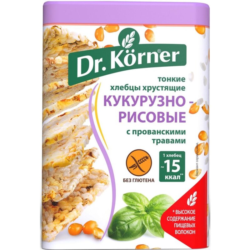 Хлебцы Dr.Korner Кукурузно-рисовые с прованскими травами 100 г
