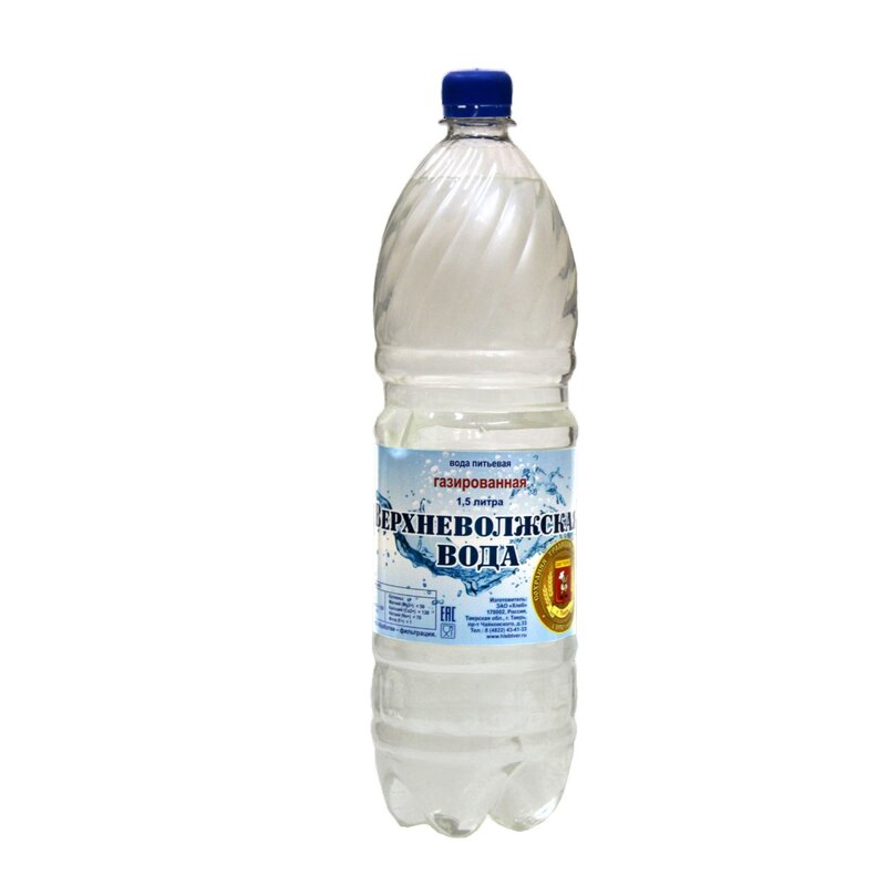 Верхневолжская вода питьевая газированная 1.5 л бут.п/э