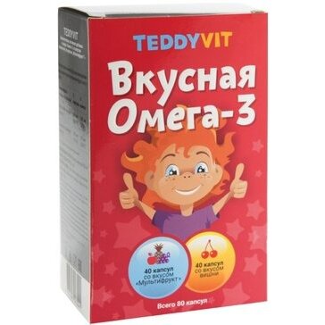 Teddyvit Вкусная Омега-3 для детей капсулы 80 шт.