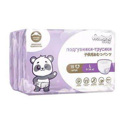Подгузники детские Vitaland Baby р.L 9-14 кг 15 шт.