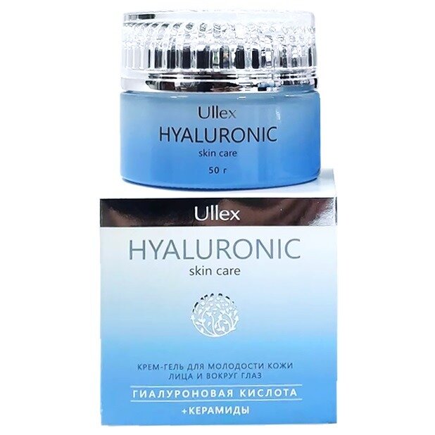 Крем-гель Ullex Hyaluronic acid для молодости кожи лица и области вокруг глаз 50 мл