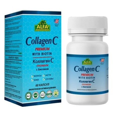 Коллаген С премиум с биотином Alfa Vitamins капсулы 60 шт.