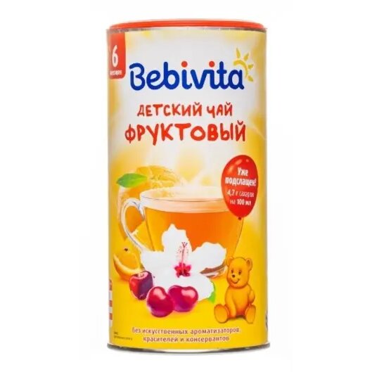 Чай сухой гранулированный для детей с 6 мес. Фруктовый Bebivita/Бебивита 200г