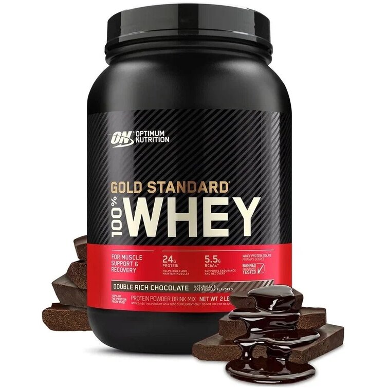 Протеин Optimum Nutrition Gold Standard 100% Whey 2 lb двойной богатый шоколад 907 г