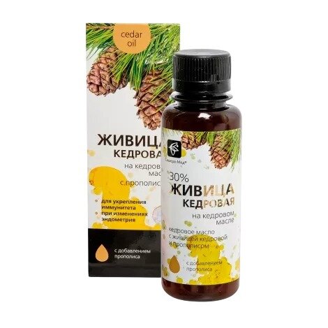 Живица кедровая на кедровом масле с прополисом 100 мл