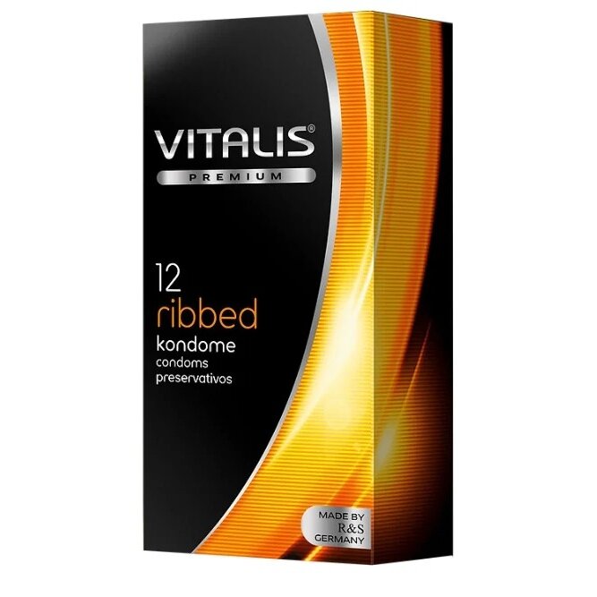 Презервативы Vitalis Premium Ribbed ребристые 12 шт.