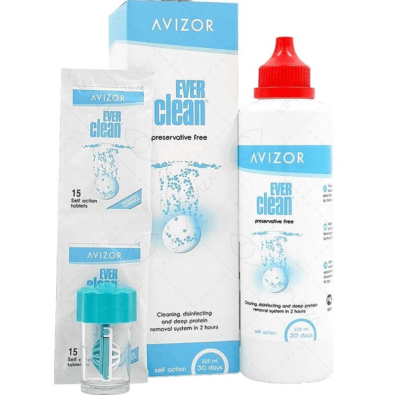 Раствор для ухода за контактными линзами Ever Clean Avizor/Авизор 225 мл + таблетки 30 шт.