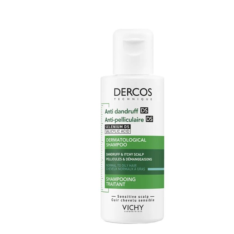 Шампунь-уход против перхоти интенсивный Виши (Vichy) dercos для нормальных и жирных волос 75 мл