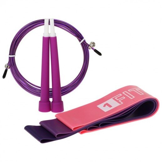 Набор для фитнеса Onlitop dreamfit 7815732 фитнес-резинки 3 шт./скакалка