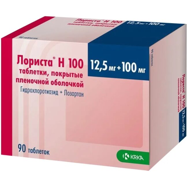 Лориста Н таблетки 12,5+100 мг 90 шт.