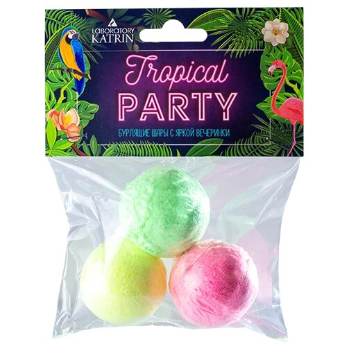 Набор бурлящих шаров для ванн Laboratory Katrin Tropical Party 40 г 3 шт.