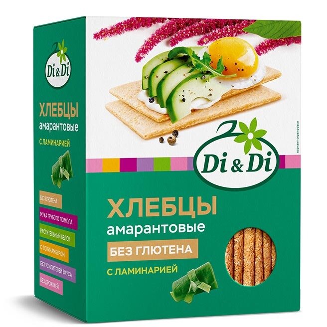 Хлебцы Di&Di амарантовые без глютена с ламинарией 195 г