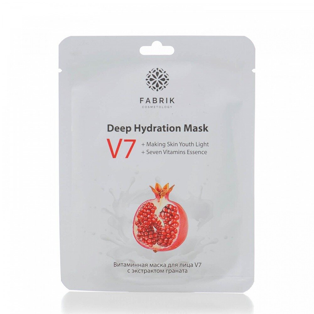 Маска для лица Fabrik cosmetology тканевая витаминная V7 с экстрактом граната 1 шт.