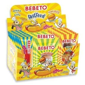 Мармелад жевательный Bebeto fast food 3 вкуса 25 г ассорти шоубокс 12 шт.