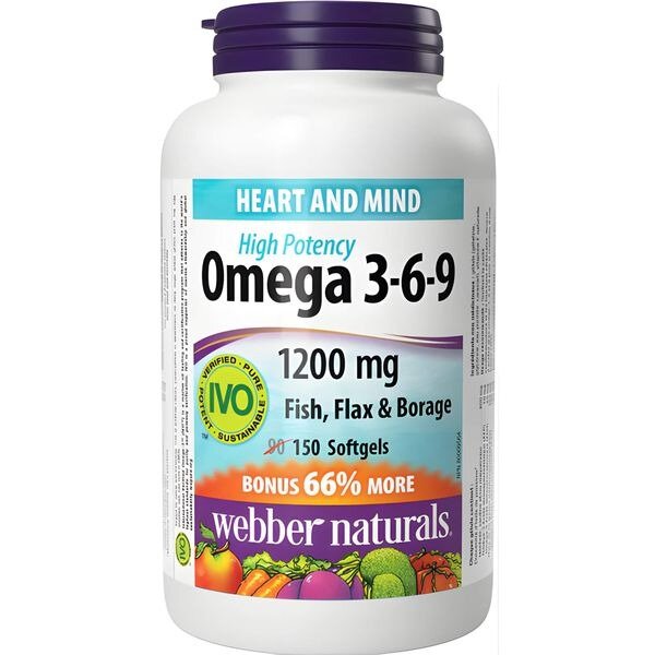 Омега 3-6-9 1200 мг Webber Naturals капсулы 1610 мг 150 шт.