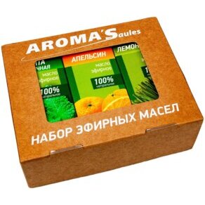 Набор эфирных масел Aroma Saules Антистресс Апельсин/Лемонграсс/Мята 10 мл 3 шт.