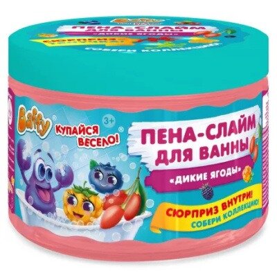 Пена-слайм для ванны детская Baffy Дикие ягоды с сюрпризом 300 мл
