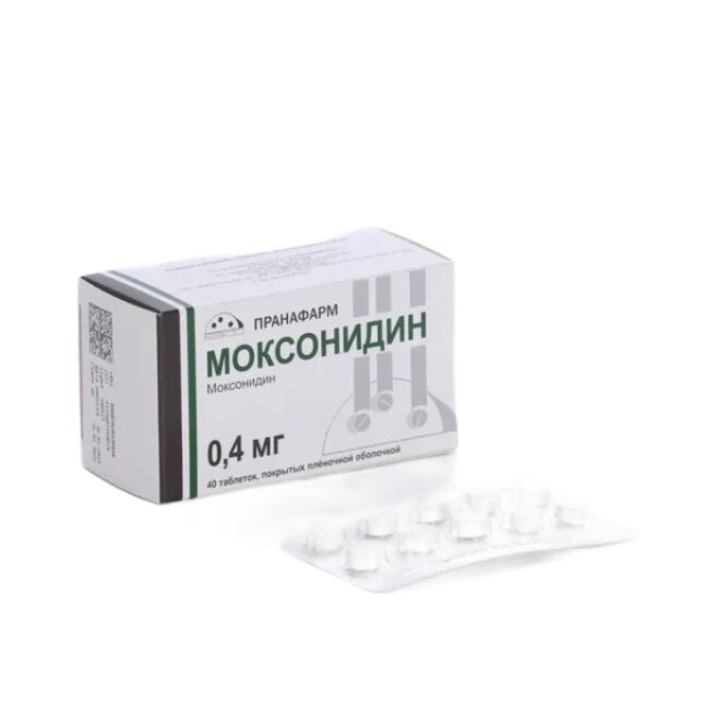 Моксонидин таблетки п о пленочн 0.4 мг x40