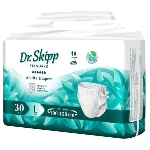 Подгузники для взрослых Dr.Skipp L 100-150 см 30 шт.