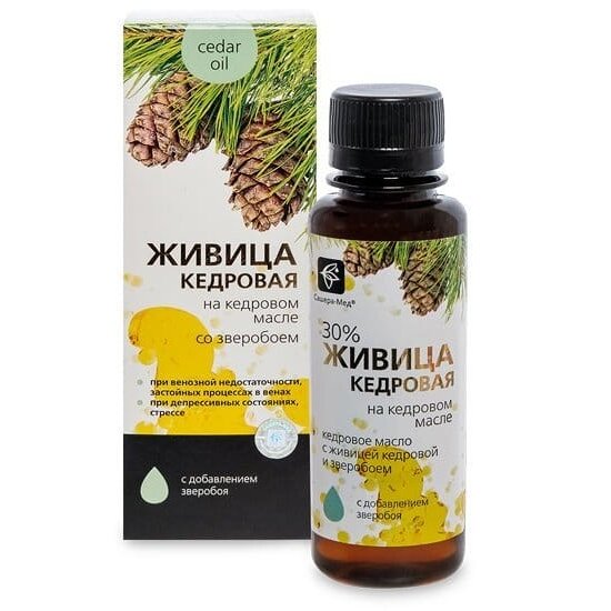 Живица кедровая на кедровом масле со зверобоем 100 мл