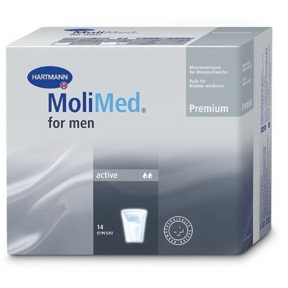 Вкладыши урологические для мужчин Hartmann Molimed For men Premium Active 14 шт.