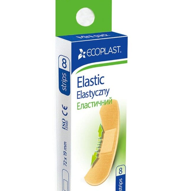 Пластырь Ecoplast медицинский тканый elastic 72x19мм 8 шт.