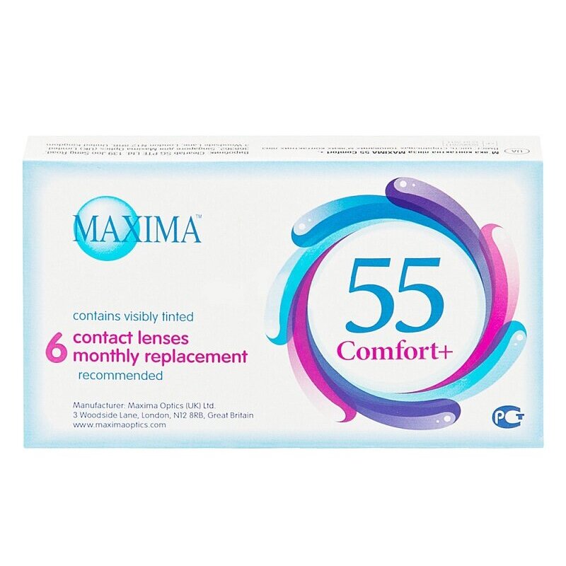 Контактные линзы Maxima 55 comfort+ на месяц -5.25/8.6/14.2 6 шт.