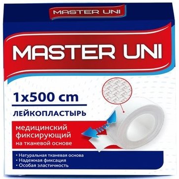 Лейкопластырь Мастер Юни (Master Uni) на тканевой основе 1 х 500 см