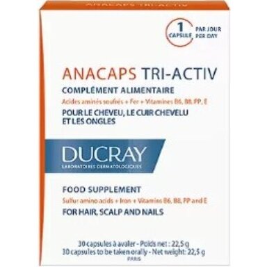 Ducray Аnacaps Reactiv для укрепления волос, кожи головы и ногтей капсулы 30 шт.