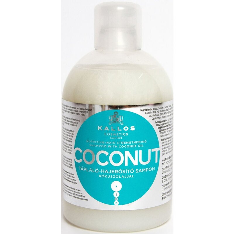 Kallos шампунь укрепляющий волосы кокосовое питание kjmn с кокосовым маслом 1000 мл