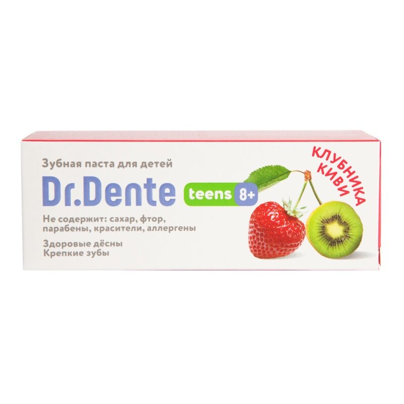 Детская зубная паста Dr.Dente Teens Киви+клубника 65 г