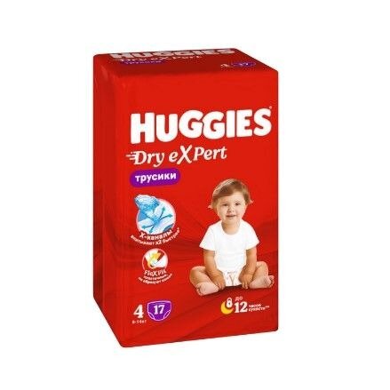 Трусики-подгузники Хаггис (Huggies) Expert 4 р.L 9-14 кг 17 шт