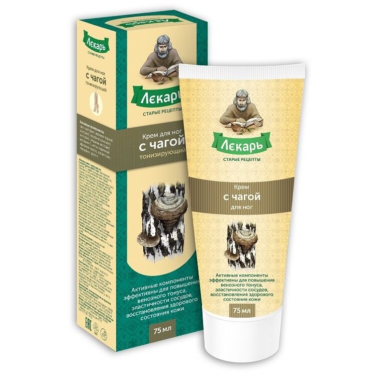 Крем для ног Лекарь с чагой 75 мл