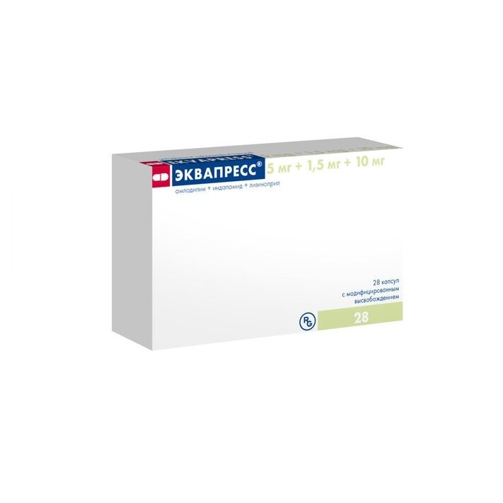Эквапресс капсулы с модифицированным высвобождением 5 мг+1,5 мг+10 мг 28 шт.