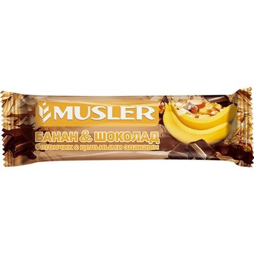 Батончик с цельными злаками Musler банан/шоколад 30 г