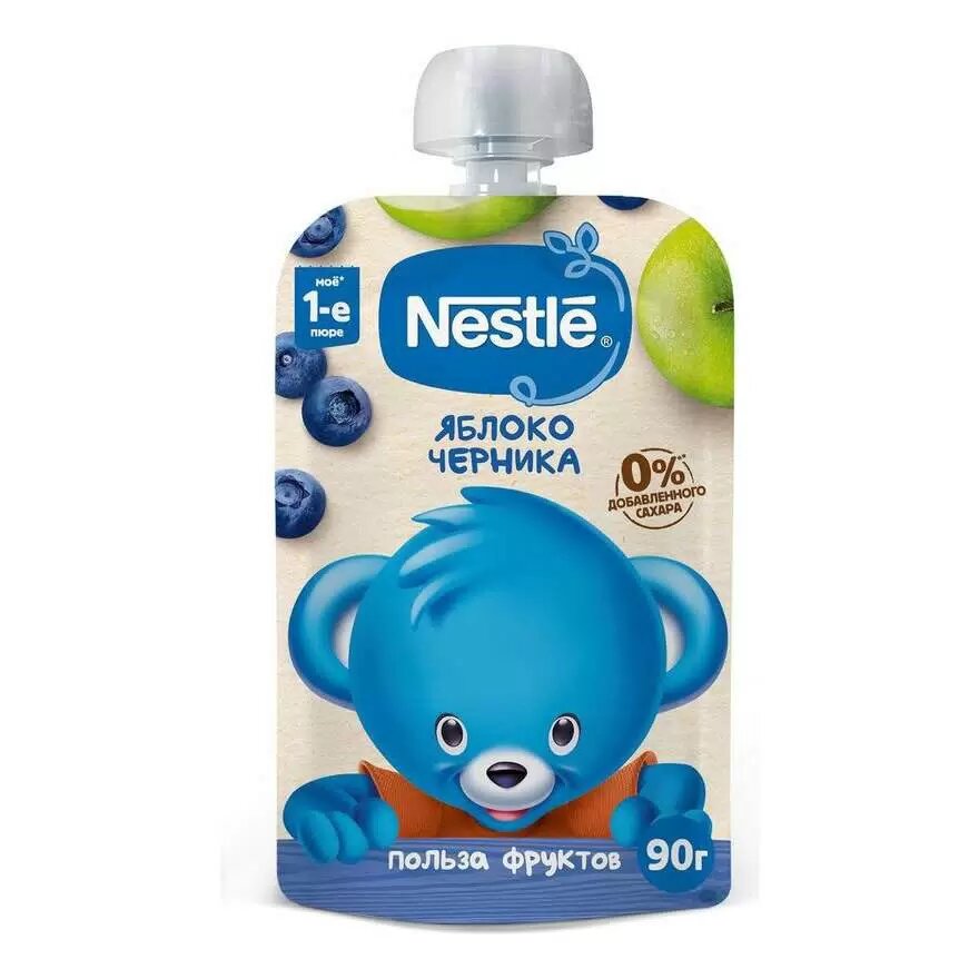 Пюре Нестле (Nestle) яблоко/черника пауч 90 г