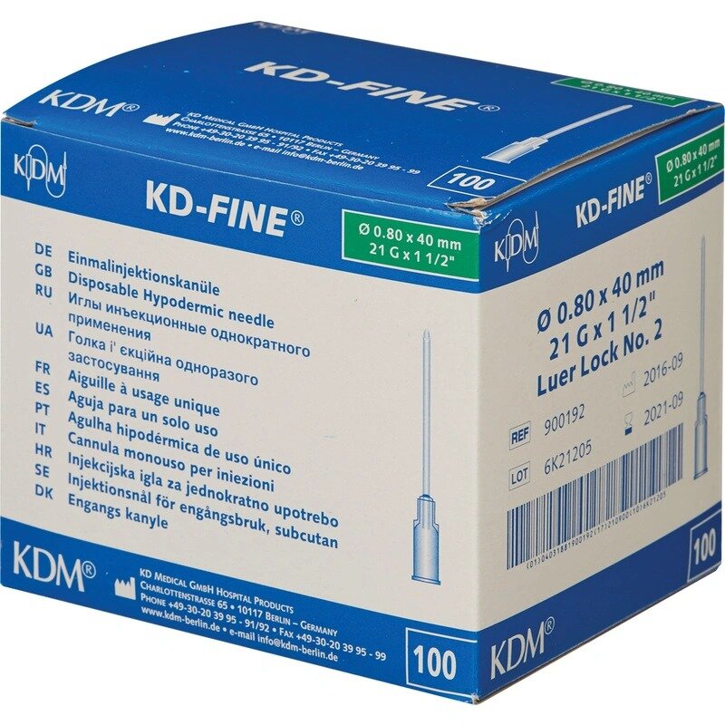 Игла инъекционная KD-Fine 21G 0,8 х 40 мм 1 шт.