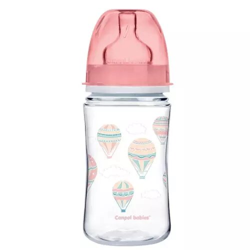 Бутылочка 3+ мес с широким горлышком Canpol babies розовая 35/225pl_pin in the clouds easystart 240 мл