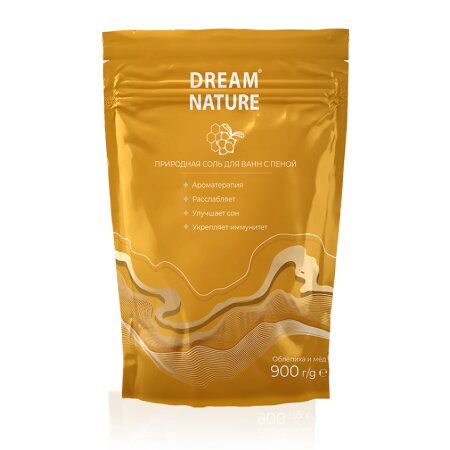 Dream Nature Соль с пеной для ванн Облепиха и мед 900г
