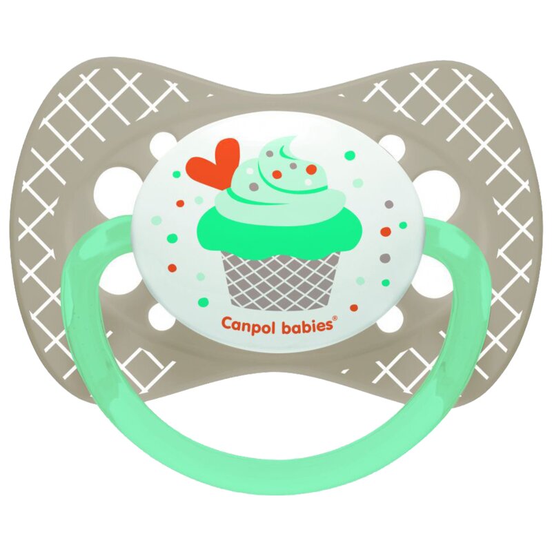Пустышка Canpol babies силиконовая симметричная серая 0-6 мес